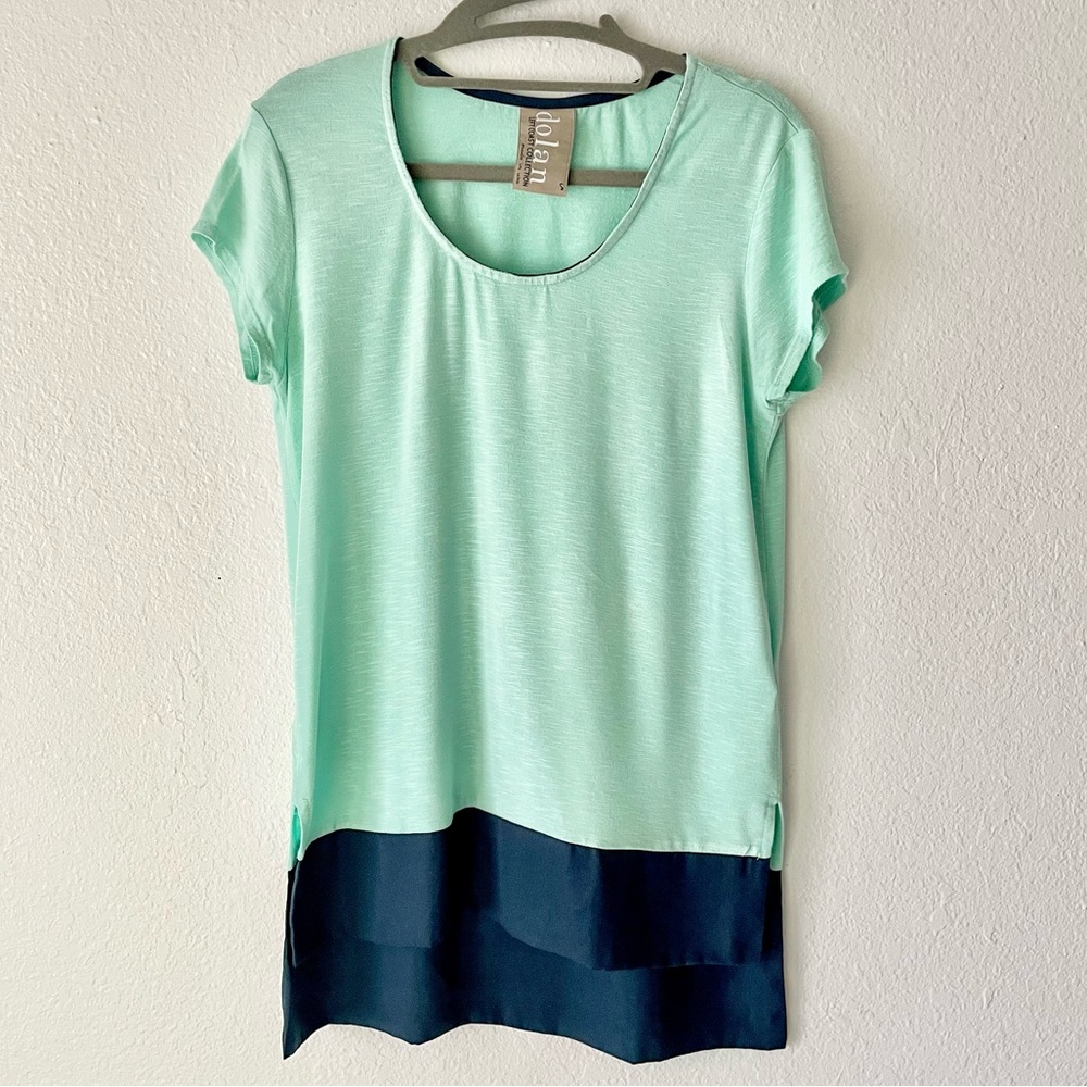 Anthropology Aqua and Navy Dolan Top
